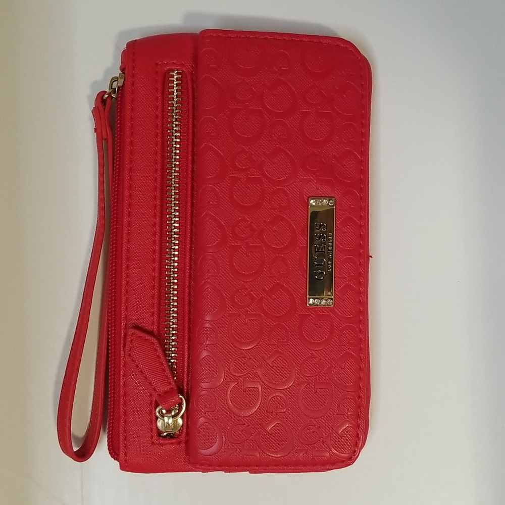 Guess Red wrislet clutch wallet Bag